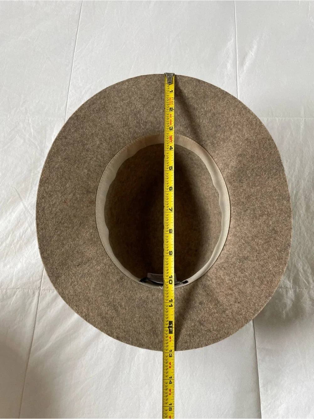 Banana Republic Oat Color Wool Felt Wide Brim Fedora Hat S/M Boho Panama Rancher